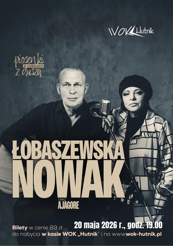 plakat zaproszenie na koncert Grażynyb Łobaszewskiej i Adama Nowaka